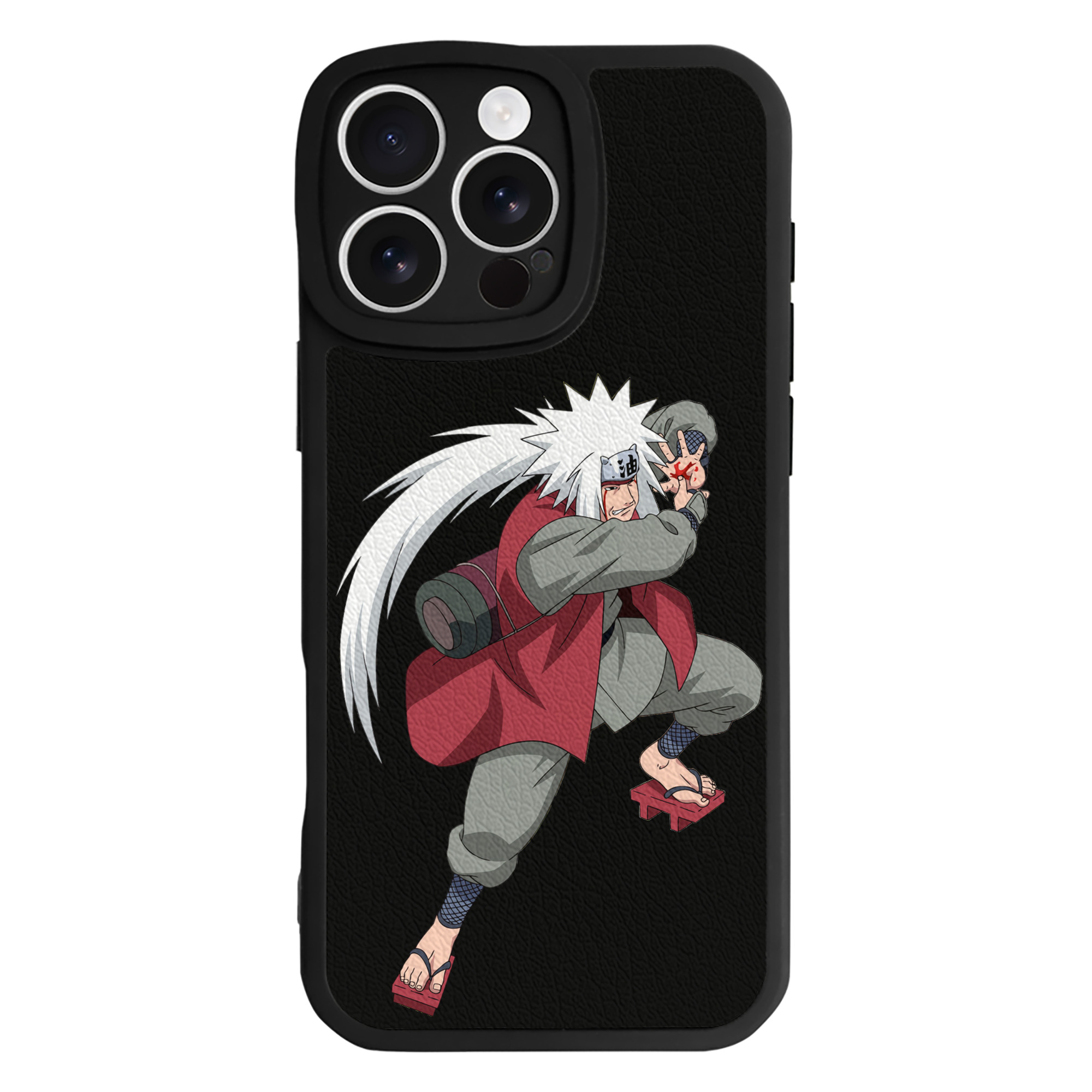 （画像用） NARUTO -ナルト- 自来也（じらいや） Jiraiya 【iPhone 16シリーズ対応】シリコンスマホケース（レザー調） 材質：シリコン